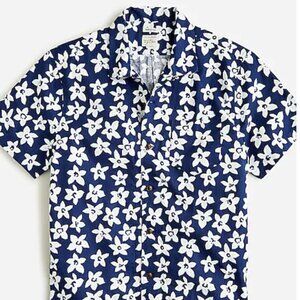 Short Sleeve Camp Collar Shirt in Cotton Hemp